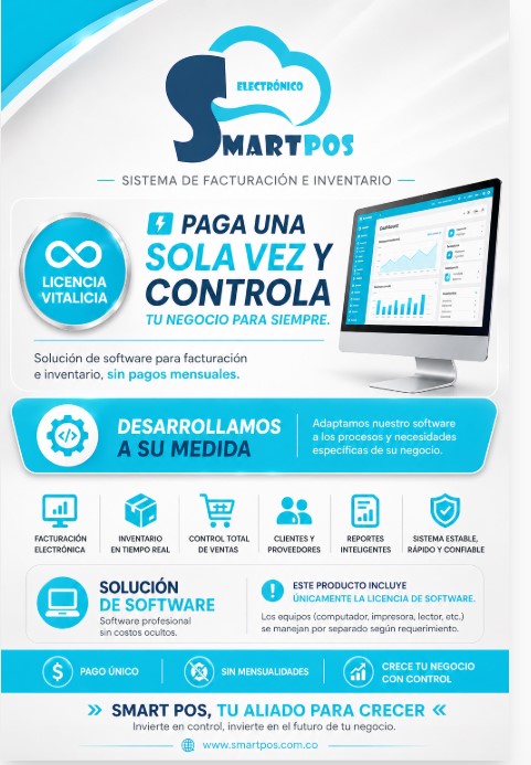 LICENCIA VITALICIA SMART POS- Facturación e Inventario